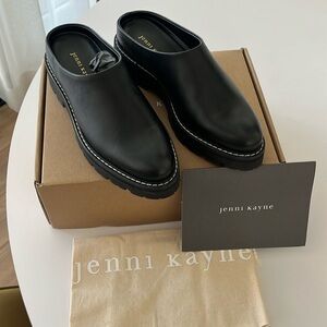 Jenni Kayne Lug Sole Mule in Black Leather Like New! Sz 36